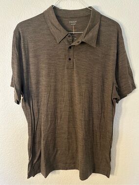Proof 72 Hour Merino Wool Polo Shirt Men’s 2XL Brown Classic Fit